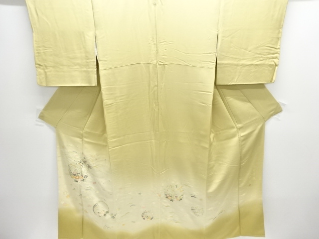 上野真作　寿光織家屋に松竹梅・花丸模様織出し一ツ紋色留袖